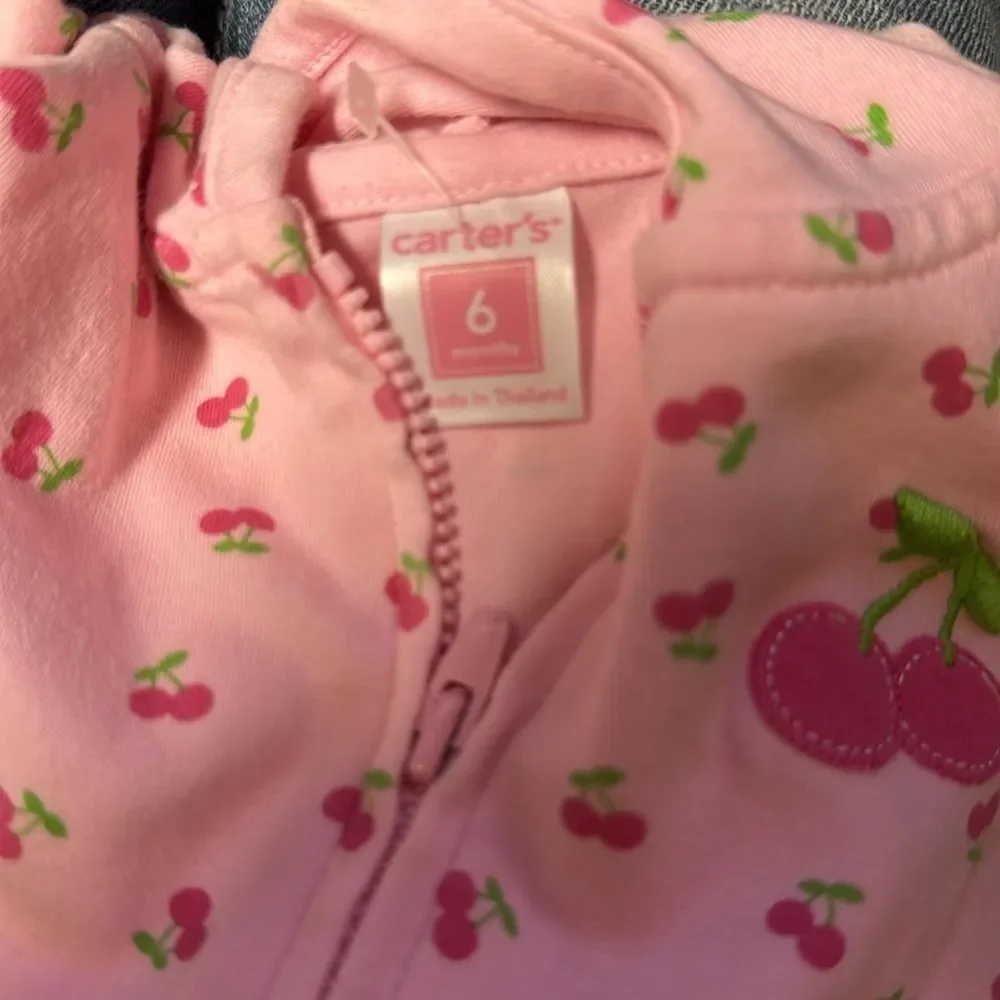 Carter’s 6‎ month light weight jacket - zipper; cherry design; hood